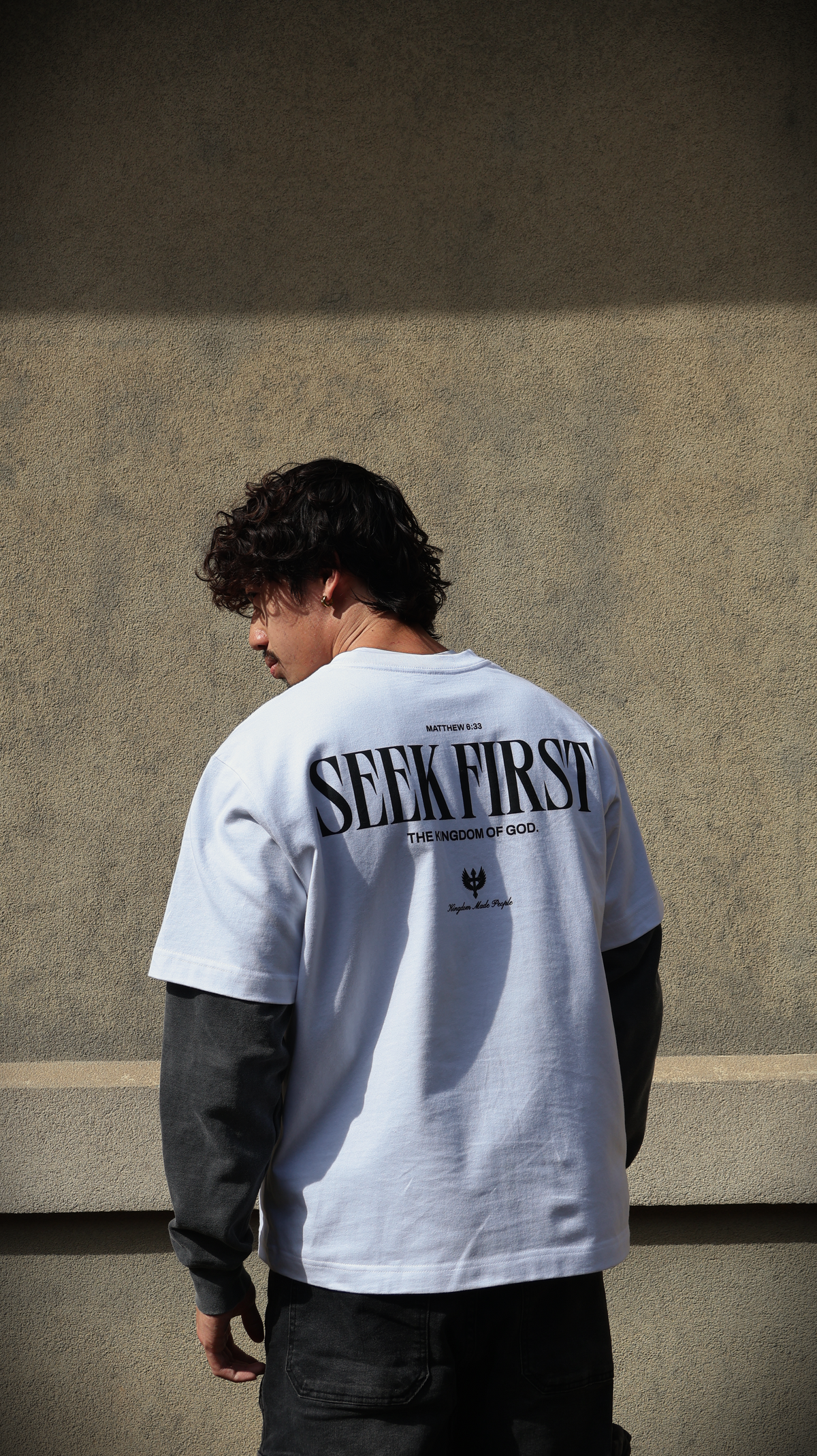 "SEEK FIRST" HEAVYWEIGHT BOXY TEE (WHITE)