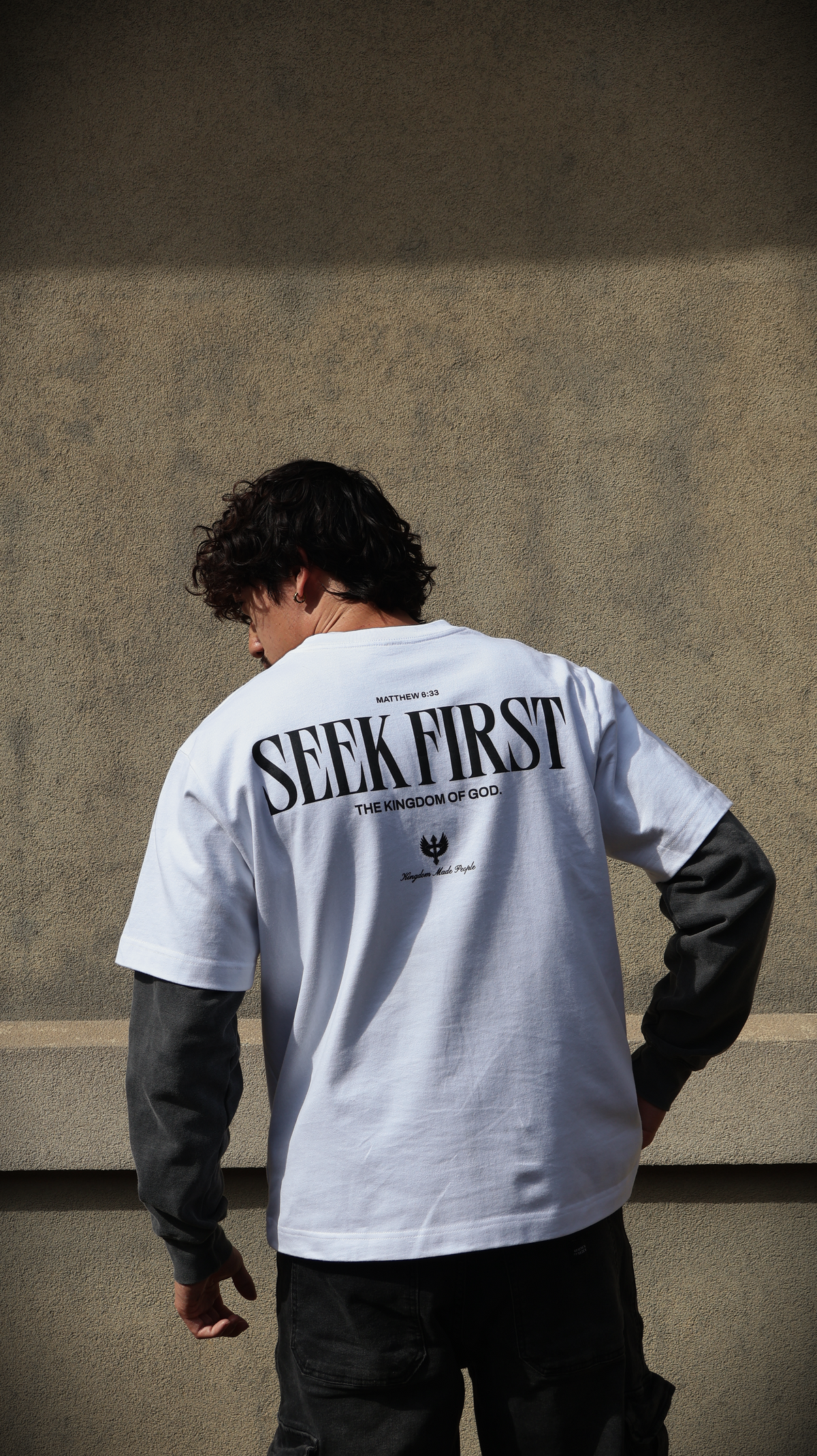 "SEEK FIRST" HEAVYWEIGHT BOXY TEE (WHITE)